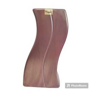 Vtg Royal Haeger Lilac Iridescent S Curved Purple Modern Vase JCPenney 475-26